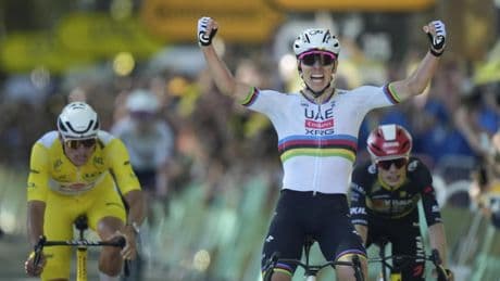 La fiesta 100 de Pogacar llega en casa de Anquetil