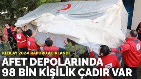 Kızılay 2024 raporu açıklandı: Afet depolarında 98 bin kişilik çadır var