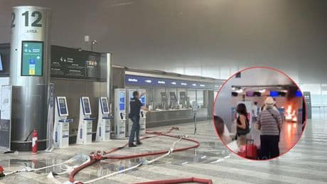 Un joven provoca un incendio tras destrozar mostradores a martillazos en el aeropuerto de Milán
