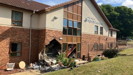 Several injured after car crashes into care home during police chase