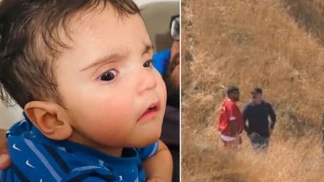 Emmanuel Haro's dad seen searching for baby son's body wearing prison jumpsuit