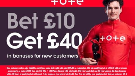 New free betting offer: Get £40 in free bets and bonuses with Tote