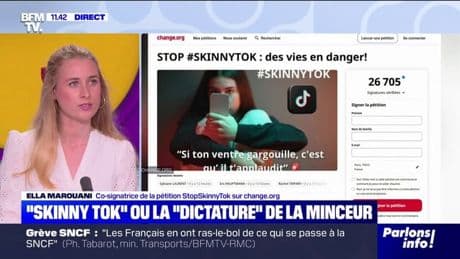 "Skinnytok": "Une tendance sur Tiktok c'est éphémère alors que la maladie ça va nous marquer à vie", affirme Ella Marouani, co-signatrice de la pétition StopSkinnyTok