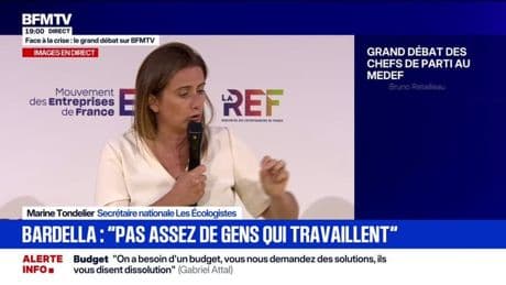 Face à la crise: "On est un peu dans un contexte pré années 1930 et tout le monde le voit bien", affirme Marine Tondelier, secrétaire nationale des Écologistes