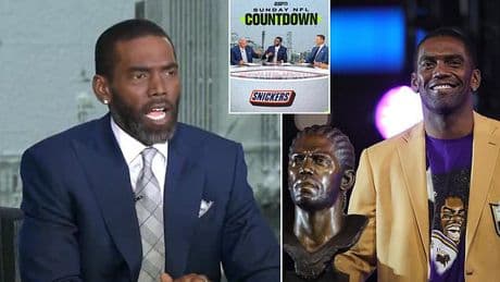 Randy Moss gets emotional welcome back to ESPN after NFL legend's successful battle against rare cancer