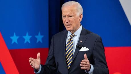 Biden says he's "tired of talking about Donald Trump"