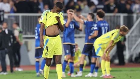 Alexander Isak suffers nightmare return to action as Sweden humbled by Kosovo