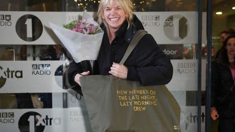 ‘Back once again with the ill behaviour’: Zoe Ball returns to BBC Radio 2