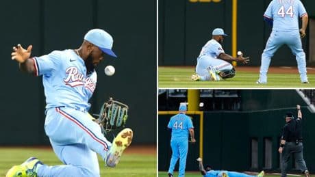 Rangers’ Adolis Garcia makes jaw-dropping barehanded catch