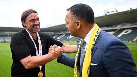 Key Rangers takeover figure warmly embraces Daniel Farke after title win but Leeds fans convinced 49ers will pull trigger