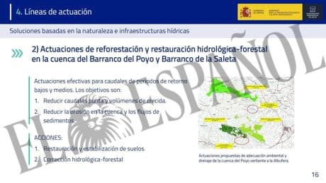 El Gobierno recicla hasta la infografía del plan que Teresa Ribera aprobó en 2011 y paró en 2021 para encauzar el Poyo