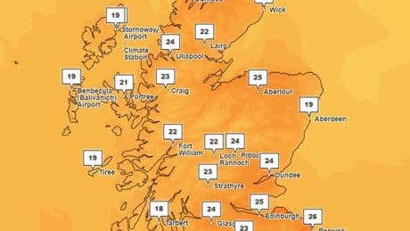 Scots to bask in 25C scorcher ahead of Hurricane Erin downpours