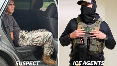 Man arrested for handing out face shields to LA protesters - as ICE agents wear masks to cover their identities