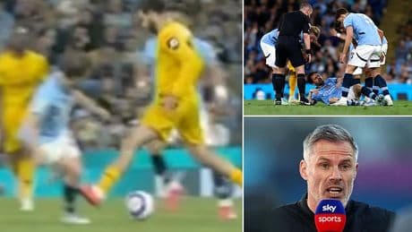 Jamie Carragher brands Wolves star a 'lucky boy' after escaping a red card for high challenge that left Man City's Bernardo Silva writhing in agony