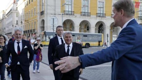Laporta, estrella de la cena oficial de la UEFA