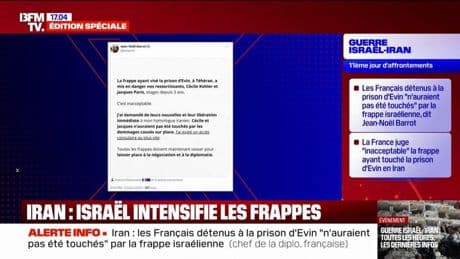 Frappes israéliennes sur la prison de Cécile Kohler: "C'est inacceptable", réagit Jean-Noël Barrot, ministre des Affaires étrangères