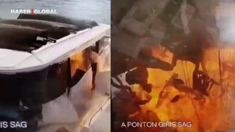 Bodrum Marina'da teknenin patladığı anların dehşete düşüren görüntüsü ortaya çıktı!