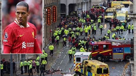 Liverpool captain Virgil van Dijk responds to trophy parade crash that left 65 injured - with suspect, 53, accused of attempted murder and drug-driving