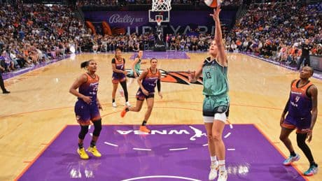 Leonie Fiebich shakes off rough start to hit Liberty’s ‘biggest’ shot in OT win
