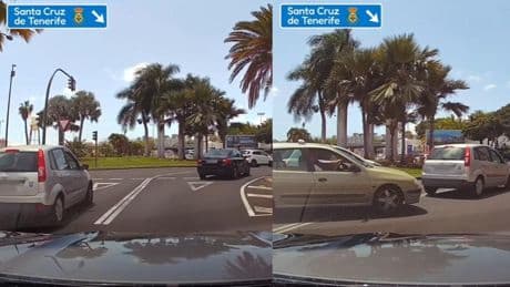 Se incorpora de la peor forma a una rotonda de Tenerife y, de no ser por el frenazo de un coche, habría provocado un accidente: “Solo ha entorpecido el paso de 4 vehículos, podría haber sido peor”