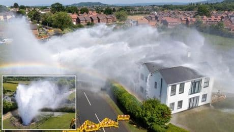 Thousands of gallons of water covers homes after main bursts in Gloucester