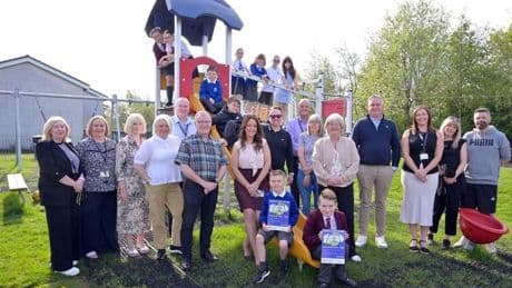 Children in Gartcosh help open village's brand-new play area