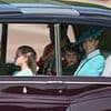 Kate and William arrive at Trooping the Colour with Louis, Charlotte and George - and little Louis doesn't look best pleased to be there