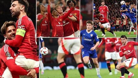Man United 4-1 Athletic Bilbao (7-1 agg): Mason Mount stars in stunning cameo as Red Devils rubber stamp place in the Europa League final after another Old Trafford fightback