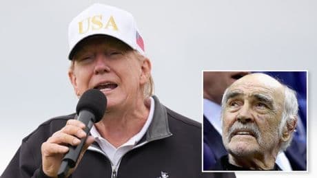 Trump attempts Sean Connery impersonation after opening new golf course