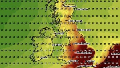 UK weather: Forecast maps reveal 37C heatwave is set to scorch Britain
