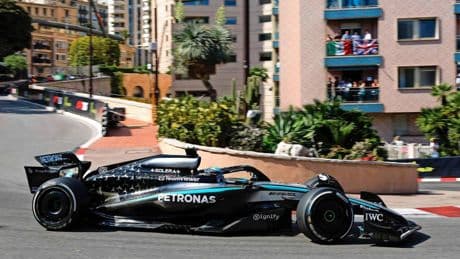 Gestrafte George Russell na race in Monaco: ’Deze regel heeft duidelijk niet gewerkt’
