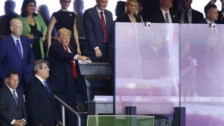 Video shows Trump behind bulletproof glass as boos ring out at Yankee Stadium