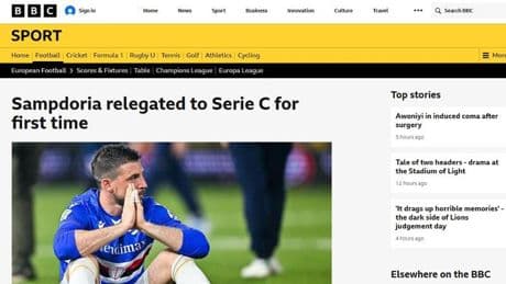 Da Singapore alla BBC, la Sampdoria in C fa il giro del mondo