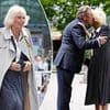 Stylish Queen Camilla rocks polka dots as she visits gardening museum with her old friend Alan Titchmarsh