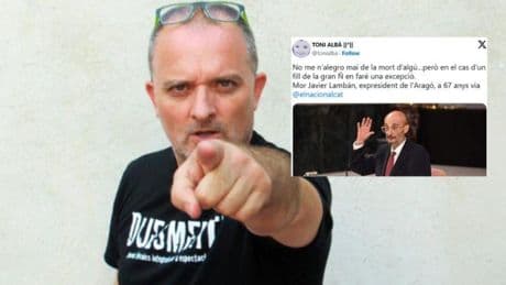 Quién es Toni Albà: el actor acusado de celebrar la muerte de Lambán y que ya insultó a Iceta, Arrimadas o la Policía