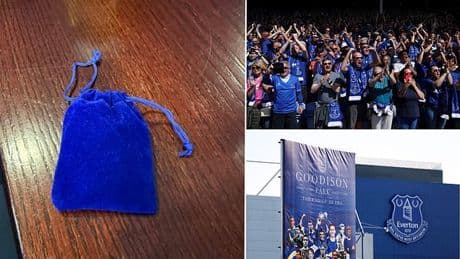 Emotional Everton fan brings his father's ASHES to Goodison Park for club's final game at legendary stadium