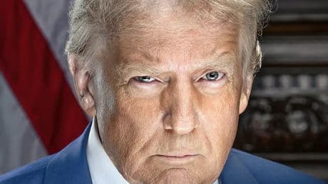 ‘Deeply creepy’: Enormous brooding banner of Trump  now hangs next to Lincoln outside Department of Agriculture