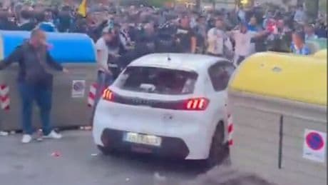 Espanyol fans mowed down by car in horrific incident as bloodied supporters dragged away