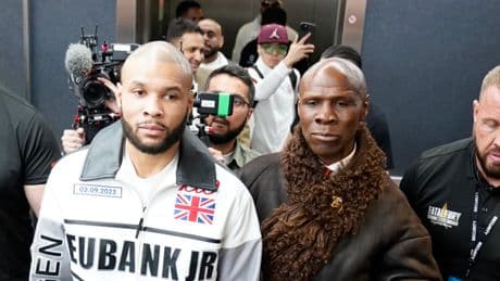 Chris Eubank Sr arrives with Jr to huge cheers in shock twist before Conor Benn bout