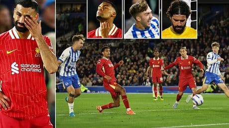 Brighton 3-2 Liverpool: Champions lose first game since Dubai party as Trent Alexander-Arnold remains on the bench after booing saga