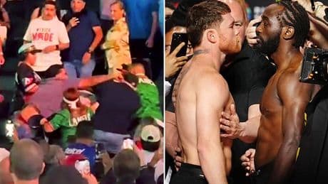 Violent brawl breaks out between fans at Canelo Alvarez and Terence Crawford weigh-in