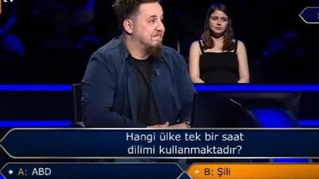 Hangi ülke tek bir saat dilimi kullanmaktadır? Kim Milyoner Olmak İster sorusu! ABD, ÇİN, RUSYA, ŞİLİ