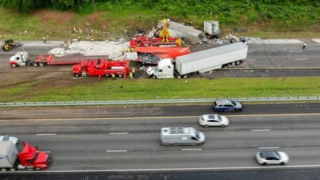 3 people killed in fiery crash involving a half-dozen vehicles on north Georgia interstate