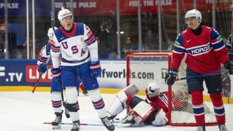 Thompson scores overtime winner as U.S. edges Norway at ice hockey worlds