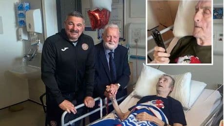 Ibrox disaster survivor celebrates 91st birthday with Rangers legends