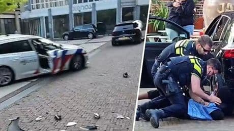 Heftige achtervolging eindigt vlak voor terras in Zwolle