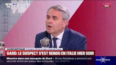Meurtre dans une mosquée du Gard: "L'indignation ne peut pas être à géométrie variable", estime Xavier Bertrand (LR)