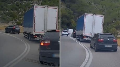 La temeraria maniobra de un vehículo en una carretera de Sitges que ha causado indignación entre la gente: “Hay gente que no aprecia su vida ni la de los demás”