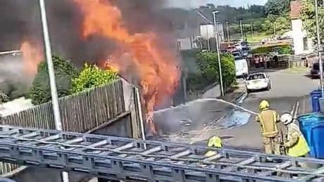 Fire rips through building in Scots town as local properties evacuated