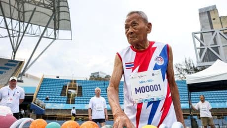 A 105 ans, Sawang Janpram est le plus vieil athlète des World Master Games